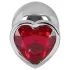 You2Toys - Diamond - dop anal din aluminiu de 85 g (argintiu-roșu)