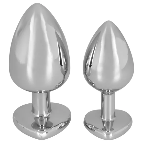 You2Toys - Diamond - dop anal din aluminiu de 85 g (argintiu-roșu)