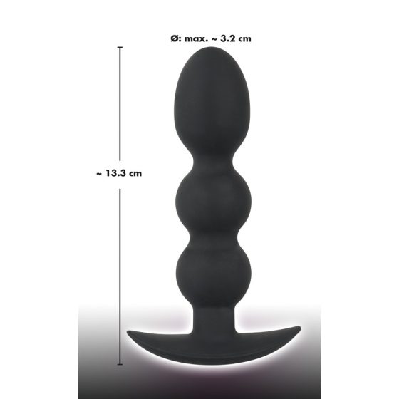 Black Velvet Heavy - Dildo anal cu șirag de mărgele, 145g (negru)