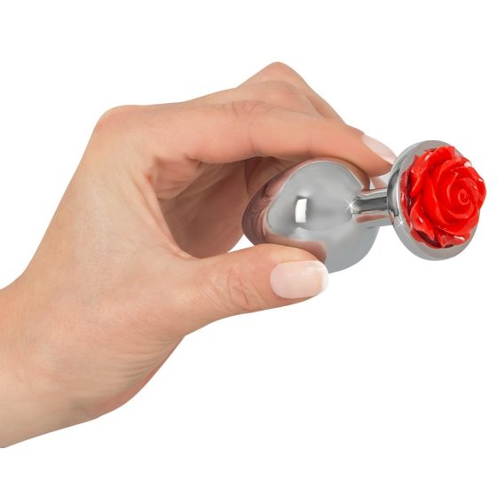 You2Toys - Rose - dildo anal din aluminiu de 91g (roșu-argintiu)