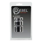   Rebel Ball - set de inel pentru penis, testicule și extensor - (negru)