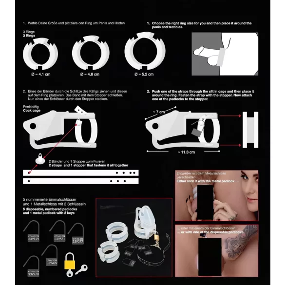 You2Toys - cușcă pentru penis - silicon - alb