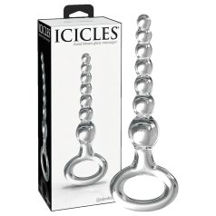 Icicles No. 67 - dildo din sticlă cu bile - transparent