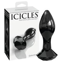   Icicles No. 78 - dop anal din sticlă cu formă conică - negru
