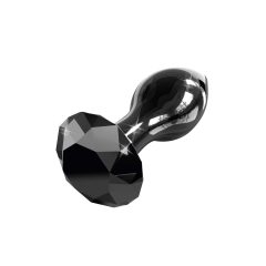 Icicles No. 78 - dildo anal conic din sticlă (negru)