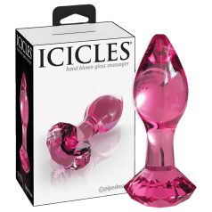Icicles No. 79 - dop anal conic din sticlă - roz