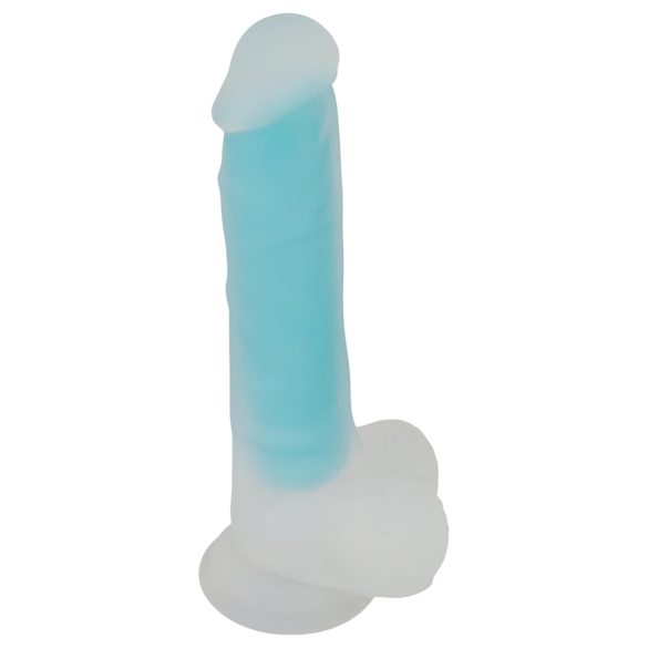 You2Toys Glow in the Dark - dildo cu ventuză luminos - silicon albastru