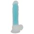 You2Toys Glow in the Dark - dildo cu ventuză luminos - silicon albastru