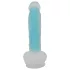 You2Toys Glow in the Dark - dildo cu ventuză luminos - silicon albastru