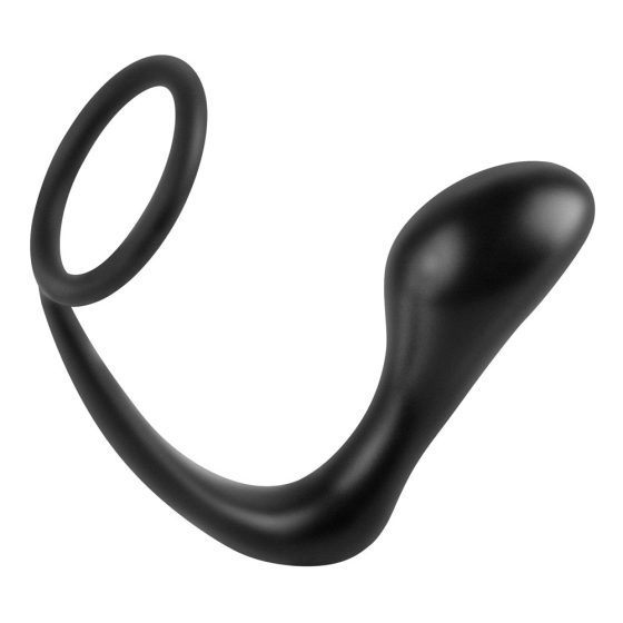 analfantasy ass-gasm plug - dildo anal pentru degete cu inel de penis (negru)