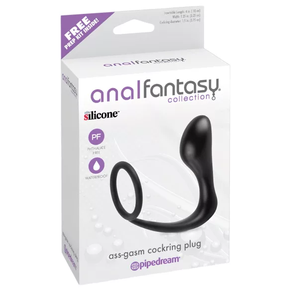 Pipedream - analfantasy ass-gasm - dopă anală cu inel pentru penis (negru)
