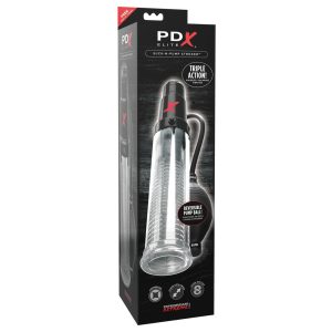 PDX Elite - 2 în 1 - pompă de penis și masturbator împreună (transparent)