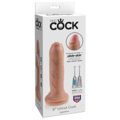 King Cock 6 - dildo realist cu prepuț (15 cm) - natural