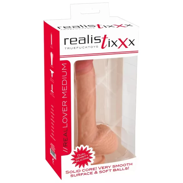 realistixxx - dildo realist cu ventuză (22 cm, culoarea pielii)
