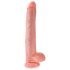 King Cock - dildo mare cu testicule - 35 cm - culoare naturală