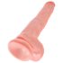 King Cock - dildo mare cu testicule - 35 cm - culoare naturală