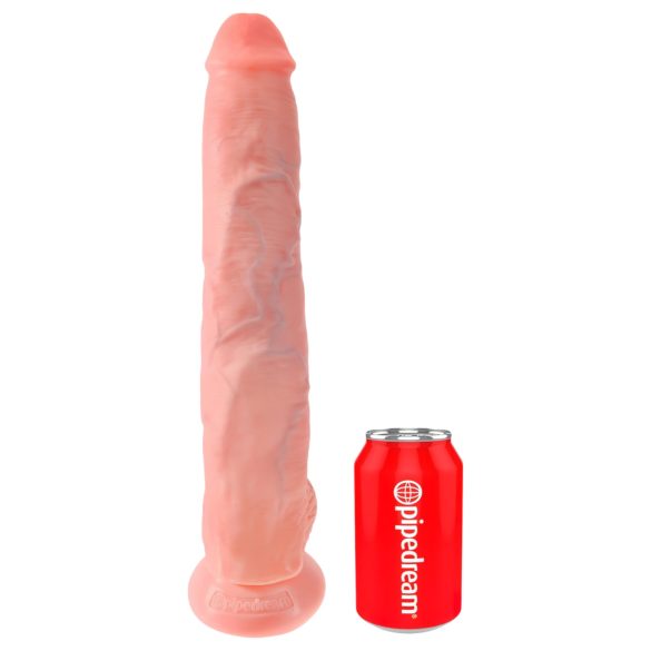 King Cock - dildo mare cu testicule - 35 cm - culoare naturală