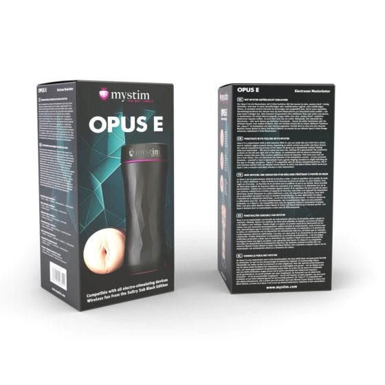Mystim Opus E Vagina - masturbator electro artificial (natural-negru)