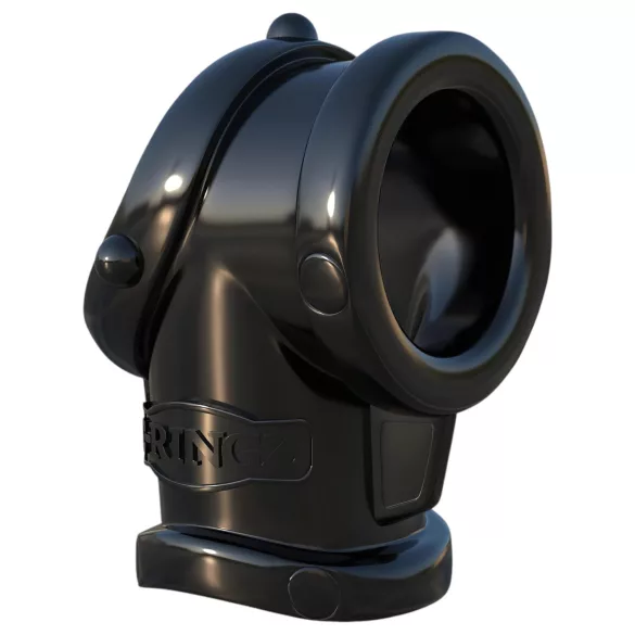 Pipedream Fantasy Cock Pipe - inel pentru penis și inel pentru întinderea testiculelor (negru)
