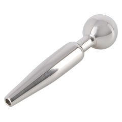   Penisplug Cum-Thru Play - dilatator uretral conic din oțel gol (0,5-1cm)