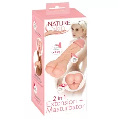   Nature Skin - jucărie 2în1 vagin artificial și prelungitor penis - silicon natur