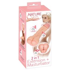   Nature Skin - 2in1 păpușă artificială și prelungitor de penis (natural)