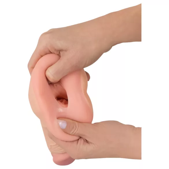Nature Skin - jucărie 2în1 vagin artificial și prelungitor penis - silicon natur