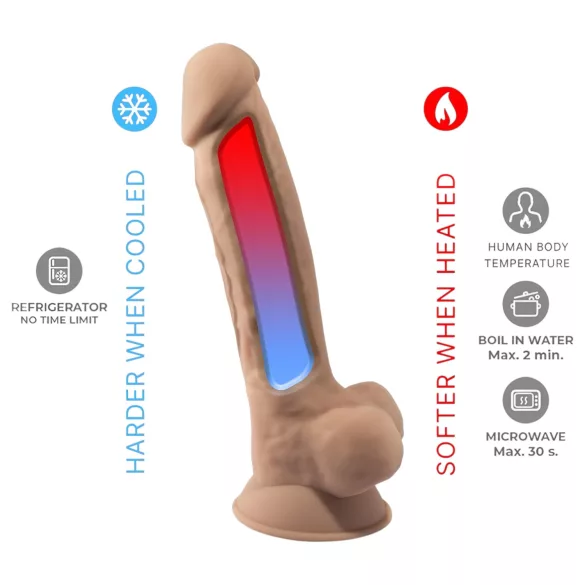 Silexd 7 - dildo cu ventuză - 17,5 cm - culoare naturală