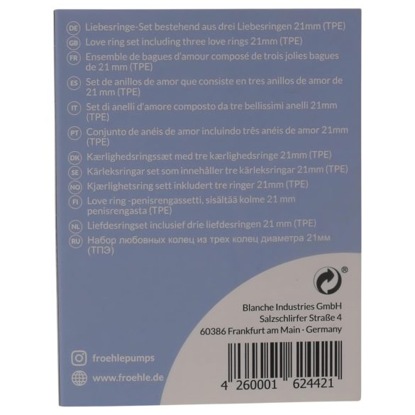 Fröhle - set inele pentru penis medicale - 3 bucăți - diametru 2,1 cm