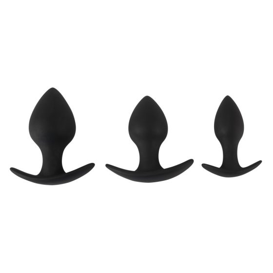 Black Velvet - set dildo-uri anale din silicon (3 piese) - negru