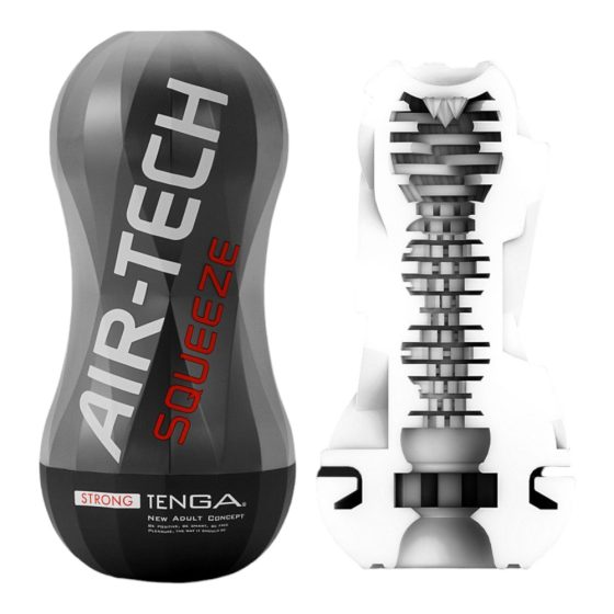TENGA Air-Tech Squeeze Strong - masturbator cu funcție de supt (negru)