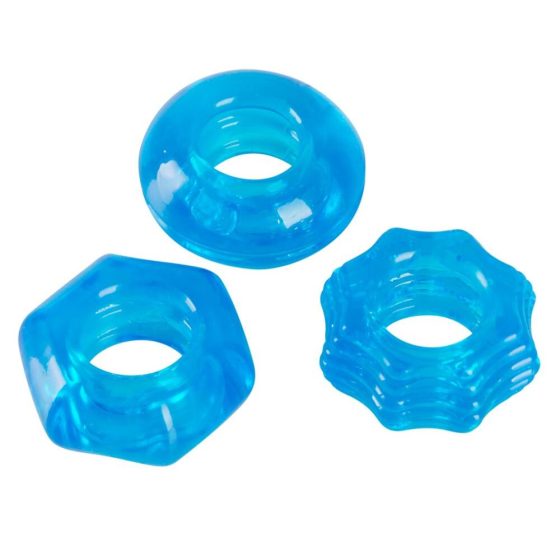 You2Toys - Stretchy - trio de inele pentru penis din silicon (albastru)
