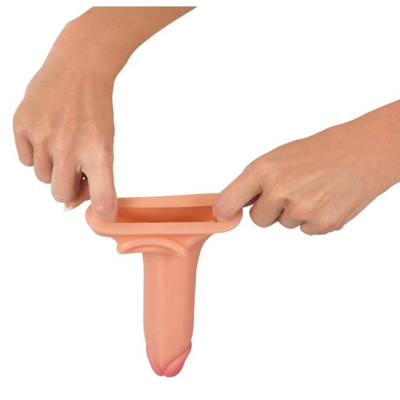 Realistixxx - prelungitor de penis cu inel testicular - 19cm (natur)