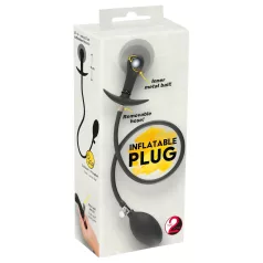 You2Toys - dop anal cu bilă, pompaibil - negru