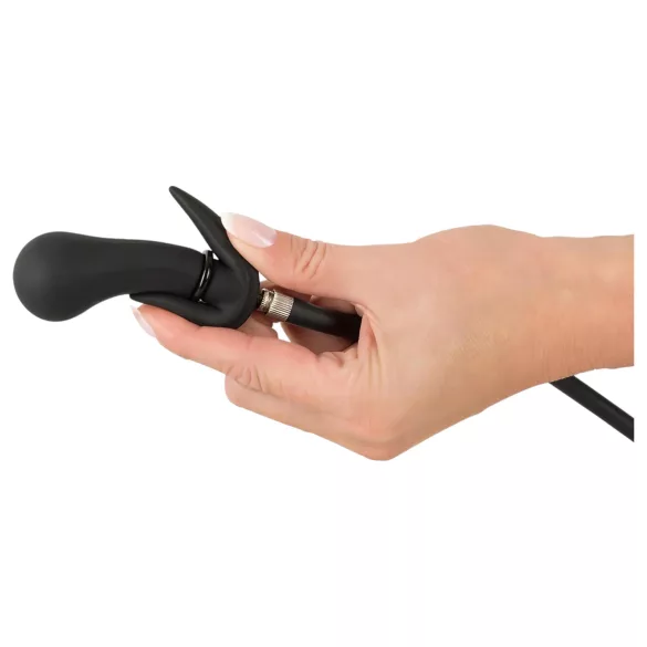 You2Toys - dop anal cu bilă, pompaibil - negru