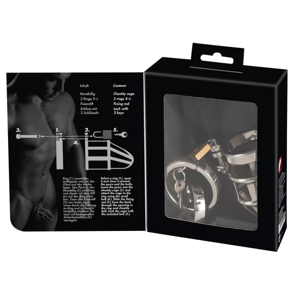 You2Toys - Cușcă castitate penis - metal, lacăt inclus