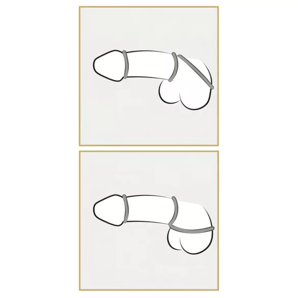 You2Toys Metallic - set inele pentru penis din silicon (3 bucăți)