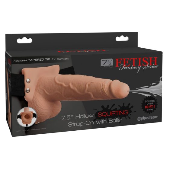 Fetish Strap-On 7,5 - dildo atașabil, gol, ejaculator (natural)
