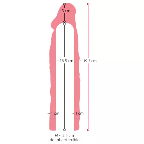 Nature Skin - prelungitor penis - grosime suplimentară - 19,5 cm