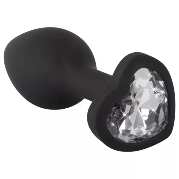 You2Toys - dop anal cu piatră albă - silicon negru