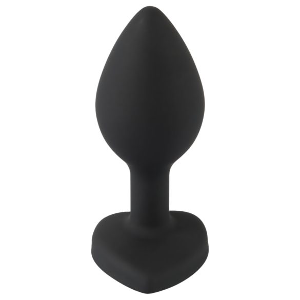 You2Toys - dop anal cu piatră albă - silicon negru