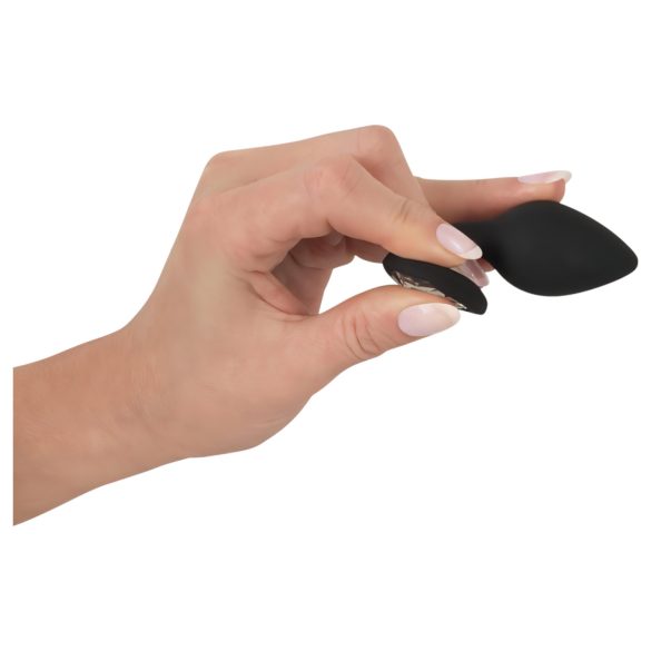 You2Toys - dop anal cu piatră albă - silicon negru