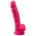 Silexd 7 - dildo cu ventuză, cu testicule - 17,5 cm (roz)