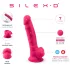 Silexd 7 - dildo cu ventuză, cu testicule - 17,5 cm (roz)