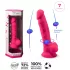 Silexd 7 - dildo cu ventuză, cu testicule - 17,5 cm (roz)