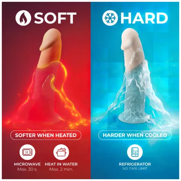Silexd 7 - dildo cu ventuză, cu testicule - 17,5 cm (roz)