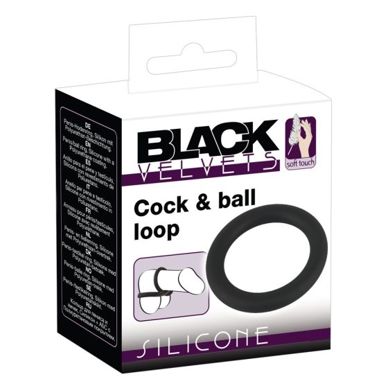Black Velvet - inel de silicon pentru penis (negru) - 5cm