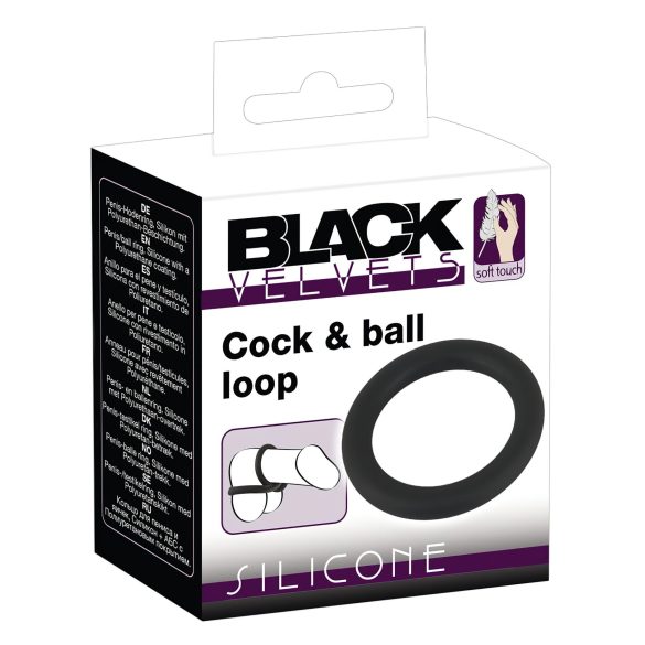 Inel din silicon Black Velvet - negru, 5cm