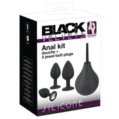 Black Velvets - set plug anal - 4 piese - silicon negru