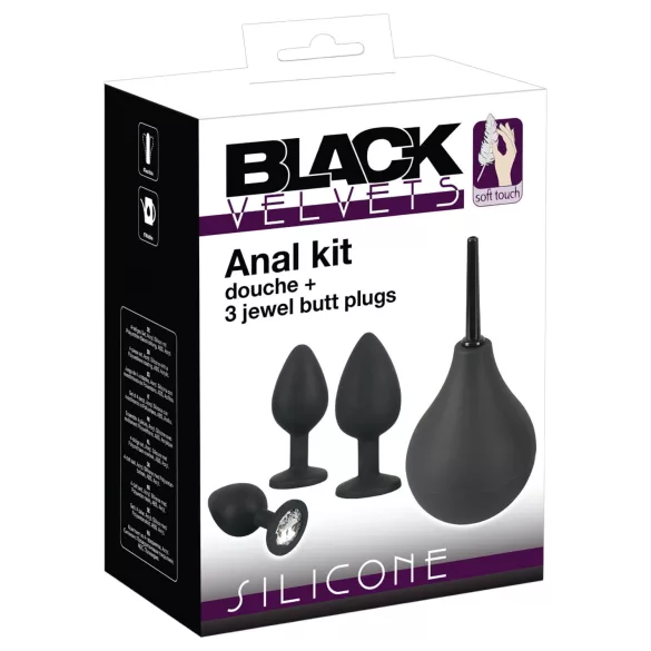 Black Velvets - set de dopuri anale (4 piese, negru)